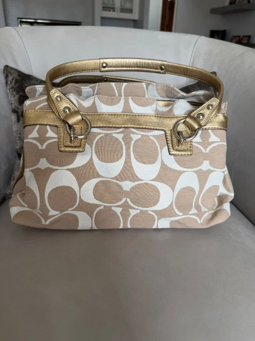 Coach Vintage Y2K Penelope Signature Jacquard Metallic Gold